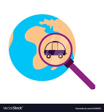 Globe car vehicle transportation car automotive vector image