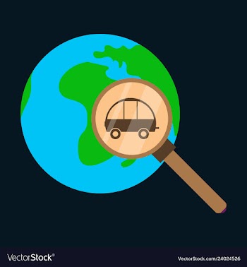 Globe car vehicle transportation car automotive vector image