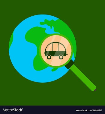 Globe car vehicle transportation car automotive vector image