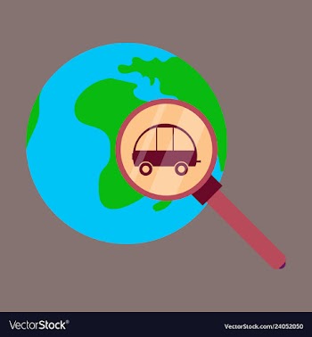 Globe car vehicle transportation car automotive vector image
