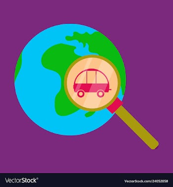 Globe car vehicle transportation car automotive vector image