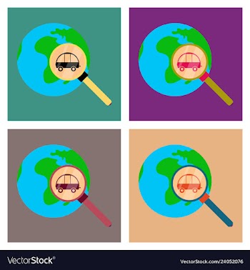 Globe car vehicle transportation car automotive vector image