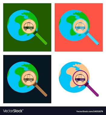 Globe car vehicle transportation car automotive vector image