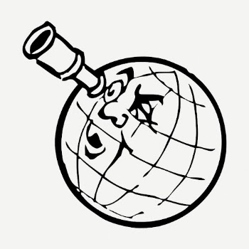 Globe cartoon drawing clipart, black | Free PSD - rawpixel
