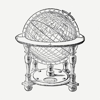 Globe drawing clipart, De Aertsche | Free PSD - rawpixel