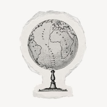 Globe drawing, torn paper, vintage | Free Photo Illustration - rawpixel