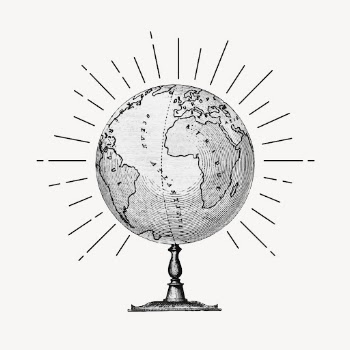 Globe drawing, vintage geography illustration | Free PSD Illustration - rawpixel
