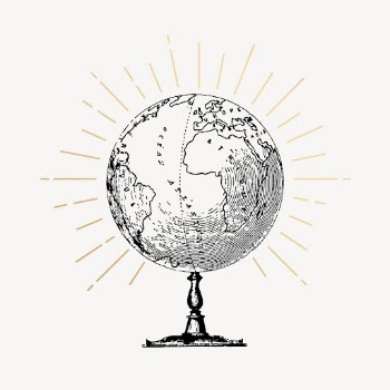 Globe drawing, vintage geography illustration | Free PSD Illustration - rawpixel