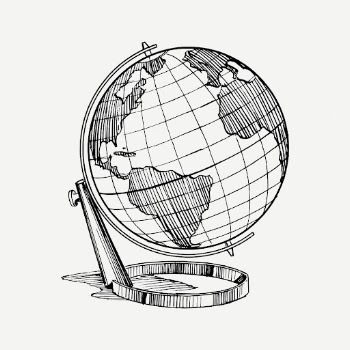 Globe drawing, vintage hand drawn | Free PSD - rawpixel