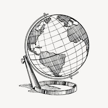 Globe drawing, vintage illustration vector. | Free Vector - rawpixel