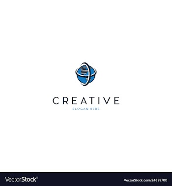Globe earth circle creative business logo design vector image