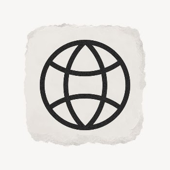 Globe grid icon, ripped paper | Free Icons - rawpixel