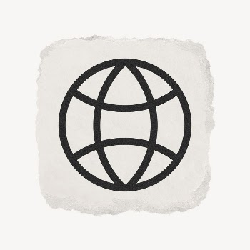 Globe grid icon, ripped paper | Free Icons - rawpixel