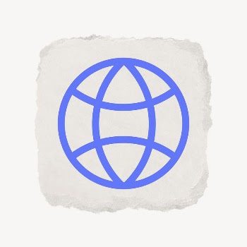 Globe grid icon, ripped paper | Free Icons - rawpixel