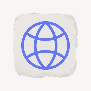 Globe grid icon, ripped paper | Free Icons - rawpixel
