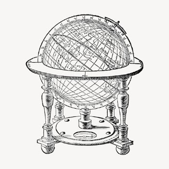 Globe hand drawn clipart, De | Free Vector - rawpixel