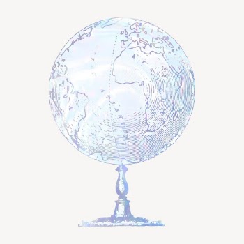 Globe holographic clipart, education aesthetic | Free Vector Illustration - rawpixel