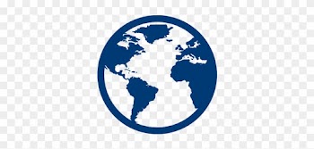 Globe Icon Blue - High Resolution High Quality World Map