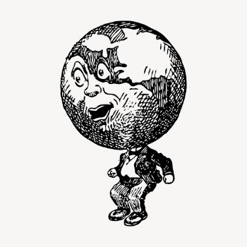 Globe man hand drawn clipart, | Free Vector - rawpixel