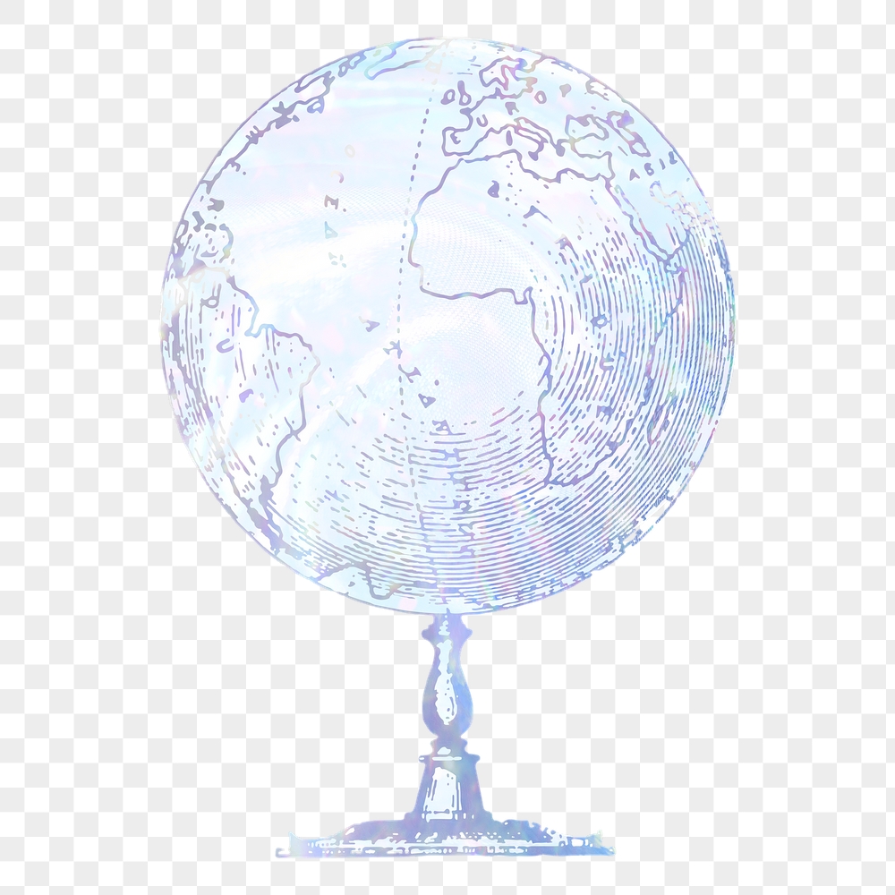 Globe png sticker, aesthetic holographic | Free PNG Illustration - rawpixel