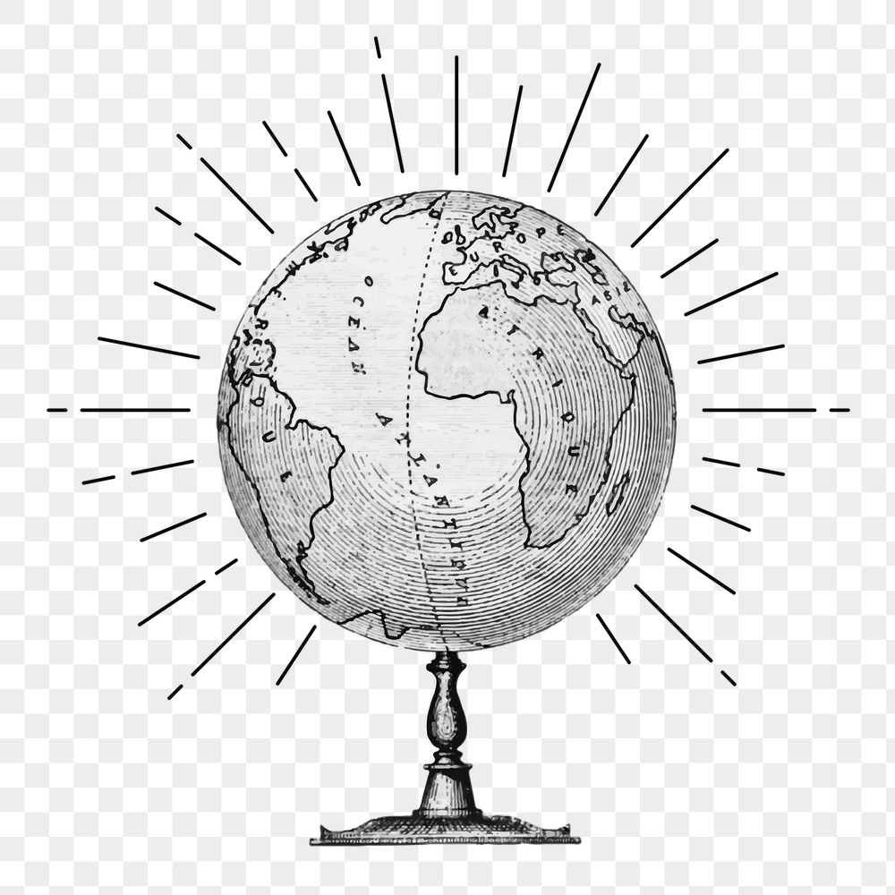 Globe png sticker, vintage educational | Free PNG Illustration - rawpixel