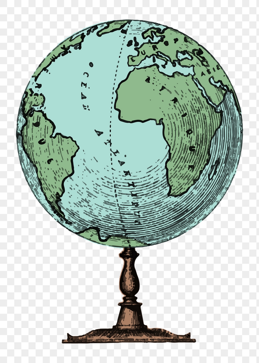Globe png sticker, vintage educational | Free PNG Illustration - rawpixel