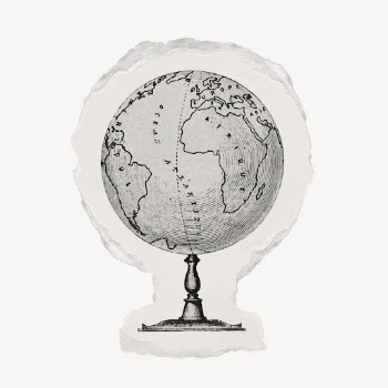 Globe ripped paper clipart, vintage | Free Vector Illustration - rawpixel