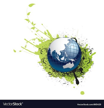Globe with floral and grunge vector image