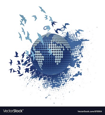 Globe with grunge vector image