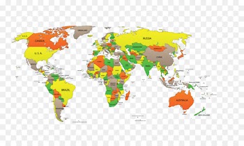 Globe World map Continent - Vector Color World Map Expand 