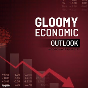 Gloomy economic outlook  due to COVID-19 social banner vector | Free  vector - 2310719