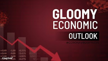 Gloomy economic outlook due to COVID-19 social template vector | Free  illustration - 2311088