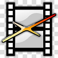 Gloss Dock Icons, DivX_Player, black and white wooden frame transparent background PNG clipart