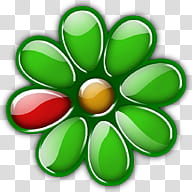 Gloss Dock Icons, ICQ, green and red abstract painting transparent background PNG clipart