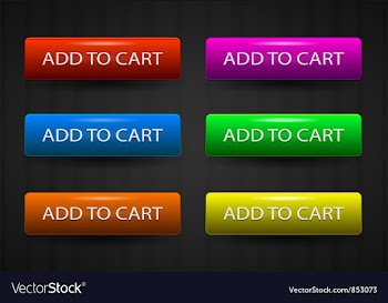 Glossy add to cart buttons set vector image