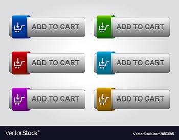 Glossy add to cart buttons set vector image