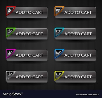 Glossy add to cart buttons set vector image