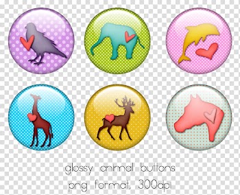 Glossy Animal Buttons transparent background PNG clipart