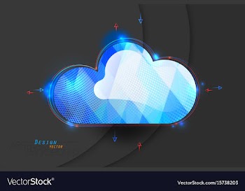 Glossy cloud computing vector image