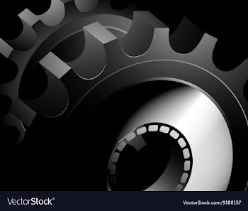 Glossy gear and dark scene vector image