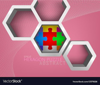 Glossy hexagon vector image