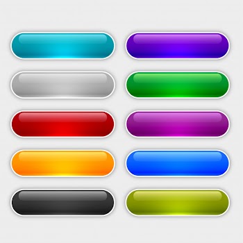 Glossy web buttons set in different colors Free Vector