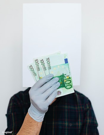 Gloved hands holding a blank paper with Euro currency | Free  photo - 2350836
