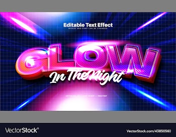 glow light text effect