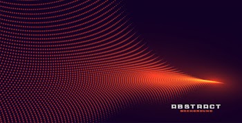 Glowing abstract orange particle wave background Free Vector