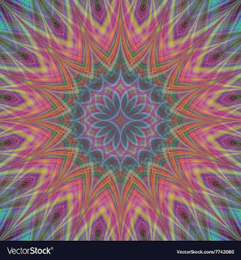 Glowing abstract star fractal design vector image