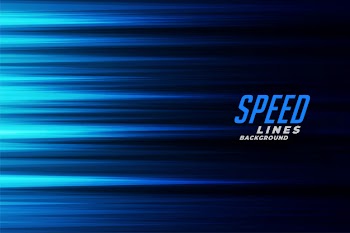 Glowing blue fast motion speed lines background Free Vector