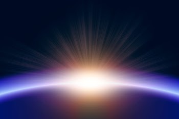 Glowing earth sunrise light effect Free Vector