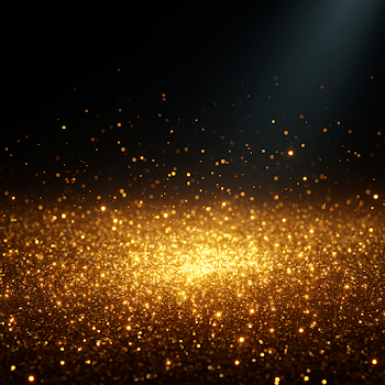 Glowing Gold Sparkles and Confetti