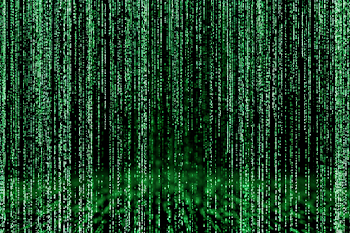 Glowing Green Digital Code Rain